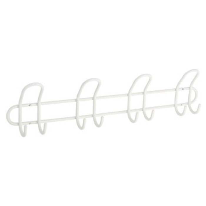 I.B.E. White coat rack with 4 double hooks 585 mm wide