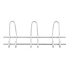 I.B.E. Coat rack with 3 double hooks 390 mm Aluminum color straight