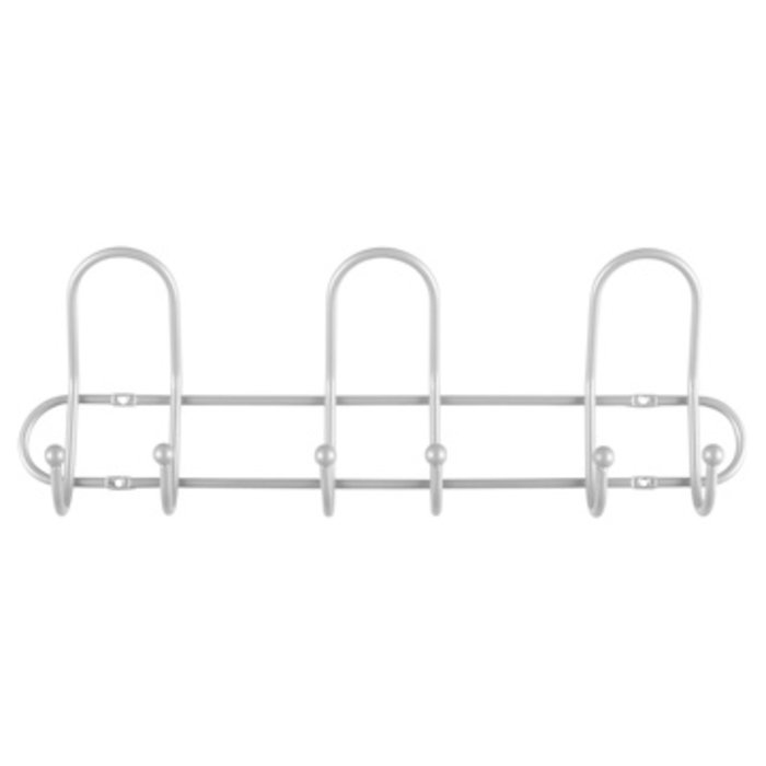 I.B.E. Kapstok 3 dubbele haken 400 mm breed Aluminium kleur