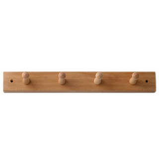You are looking for a coat rack made of oak with 5 hooks in white