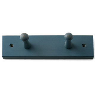 I.B.E. Shelf coat rack beech with two hooks Blue 225 mm wide
