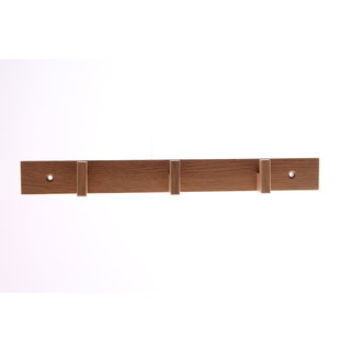 I.B.E. Plankkapstok met 3 haken uit eik 320 mm breed naturel