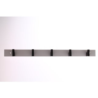 I.B.E. Shelf coat rack with 5 hooks made of oak 480 mm wide White
