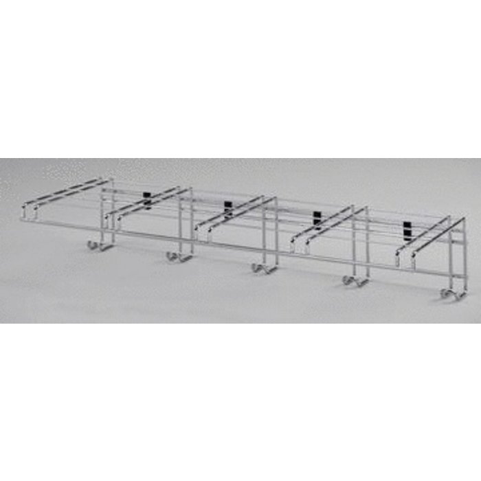 I.B.E. Coat & hat rack SCALA 750 mm wide wardrobe aluminum color