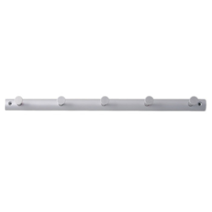 I.B.E. Coat rack with 5 hooks 375 mm aluminum color on semicircular back plate