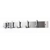 I.B.E. Curved coat rack with 5 hooks 480 mm stainless steel color
