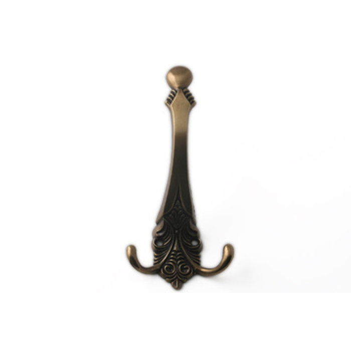 I.B.E. Hat/coat hook double from zamac burnished