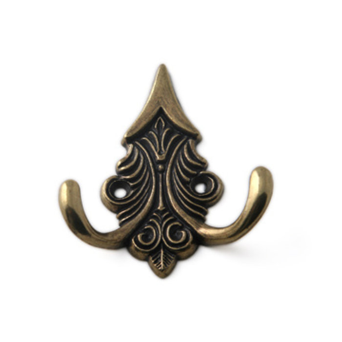 I.B.E. Jashaak dubbel uit zamac verbronsd 2-gaats horizontaal