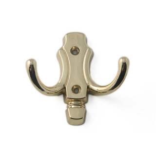 I.B.E. Patère double laiton plaqué 2 trous