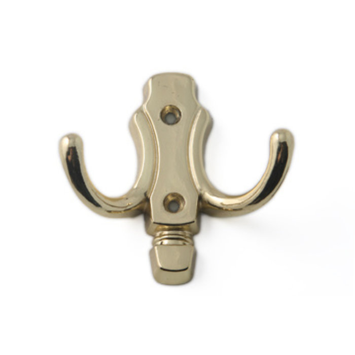 I.B.E. Doppelgarderobenhaken aus Messing Messing Zamak 2-Loch vertikal