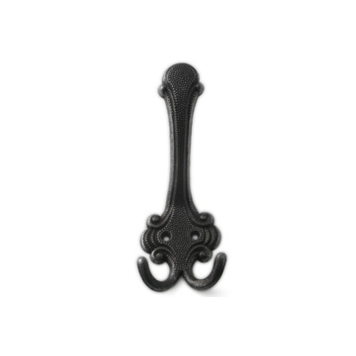 I.B.E. Black Hat/coat hook 145 mm high double from zamac