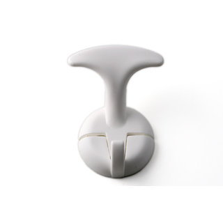 I.B.E. Plastique Patère manteau/chapeau simple blanc mat