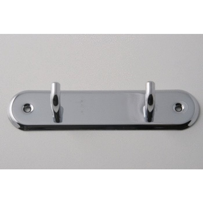 I.B.E. Brass chrome coat rack with 2 hooks