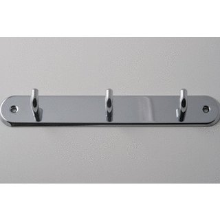 I.B.E. Garderobenständer mit 3 Haken Messing verchromt