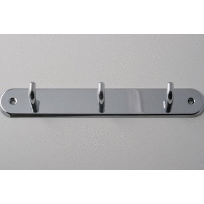 I.B.E. Kleiderständer aus verchromtem Messing mit 3 Haken