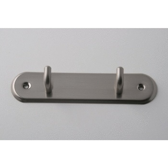 Are you looking for a nickel coat rack with 2 coat hooks on a flat