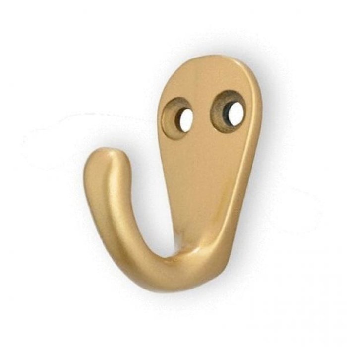 I.B.E. Mat gouden Jashaak enkel 2- gaats horizontaal 20 mm breed aluminium