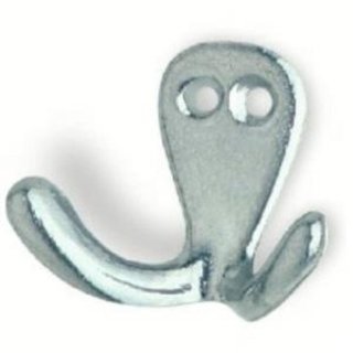 I.B.E. Kleiderhaken doppelt 2-Loch horizontal 44 mm breit Aluminium