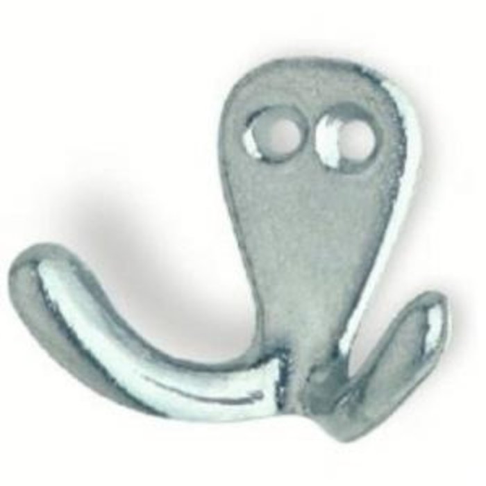 I.B.E. Patère double 2 trous horizontal 44 mm de large en aluminium