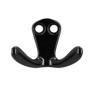 I.B.E. Kleiderhaken doppelt 2-Loch horizontal 44 mm breit Schwarz