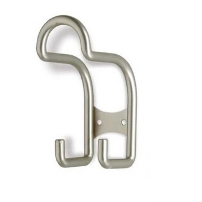 I.B.E. Doppelgarderobenhaken Nickel matt 50 mm breit