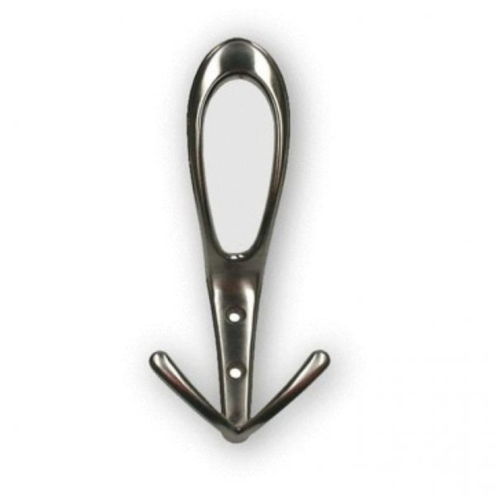 I.B.E. Modern double coat hook single 161 mm high stainless steel color 2-hole