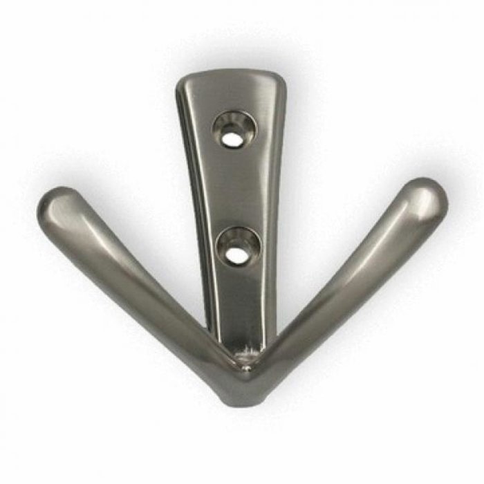 I.B.E. Doppelhaken 71 mm hoch edelstahlfarbig 2-Loch