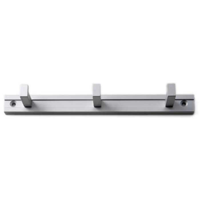 You are looking for an aluminum coat rack with 4 coat hooks on a