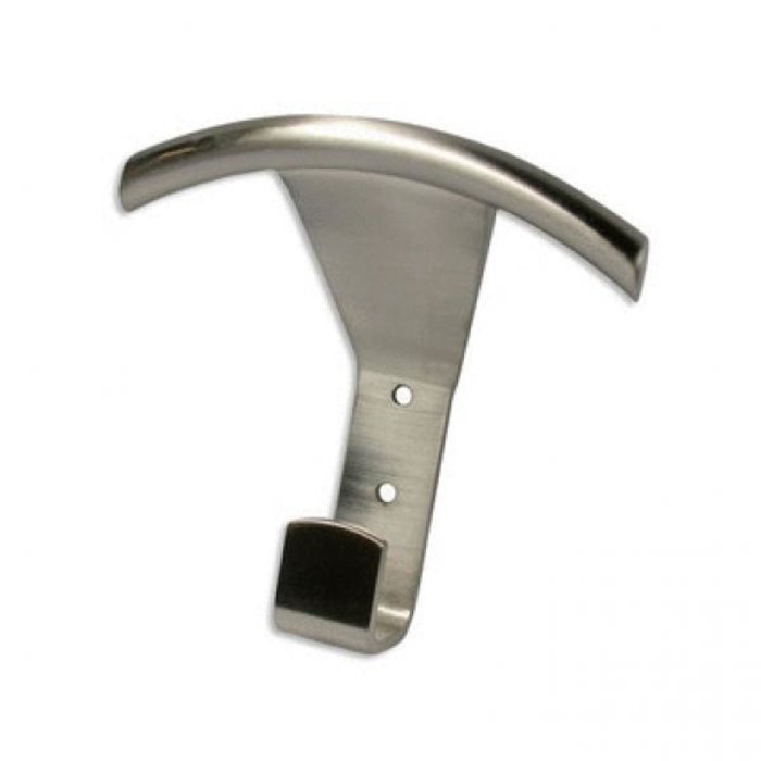 I.B.E. Moderne Hoed-/ jashaak 100 mm hoog uit zamac RVS kleur 2- gaats