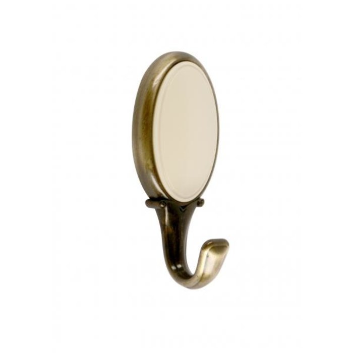 I.B.E. Patère Simple Bronze Antique & Beige 77mm de Haut