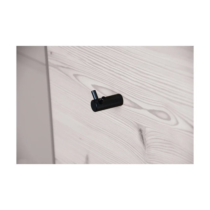 I.B.E. Black aluminum hook ribbed 40 mm deep double