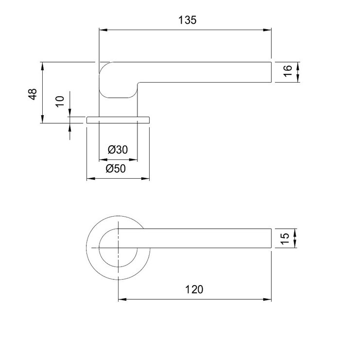 Fimet Schwarze Punto-Türgriffe auf runder Rosette