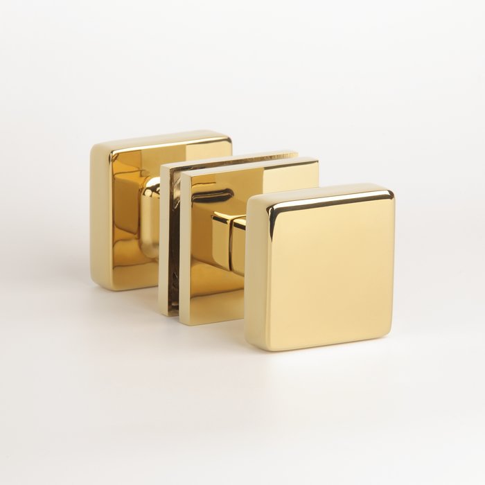 Aprile Paar deurknoppen Aprile MORA vierkant 52x52 mm Goud PVD