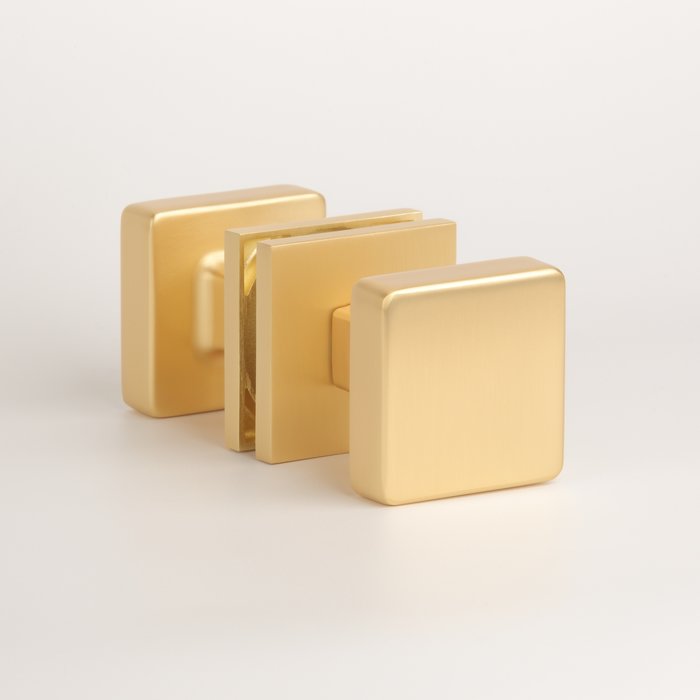 Aprile Pair of door knobs Aprile MORA square 52x52 mm matt gold