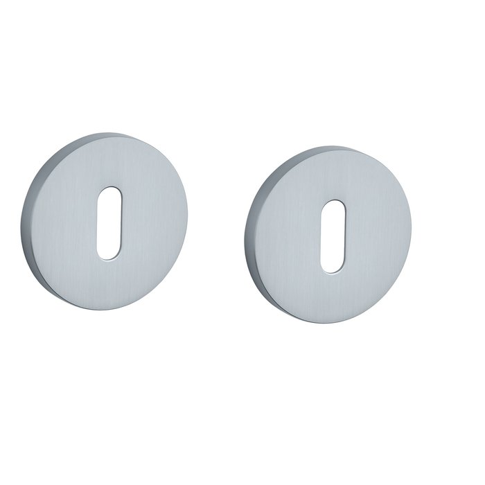 STILE Pair of Stile round key plates Ø 53x7mm matt Chrome