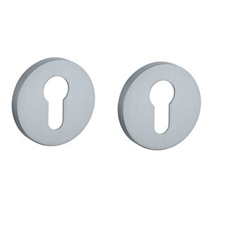 STILE Plaques de cylindre de montant rond Ø 53x7mm Chrome mat
