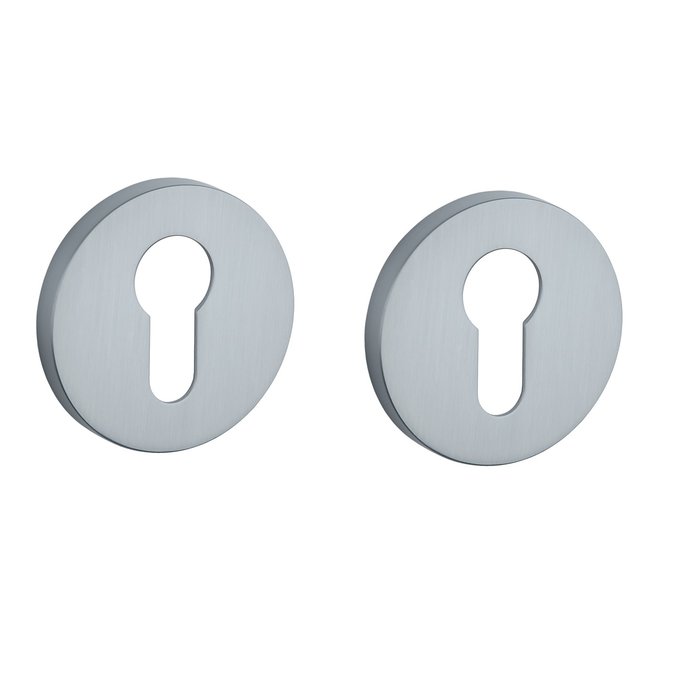 STILE Paire de plaques cylindriques rondes Stile Ø 53x7mm Chrome mat