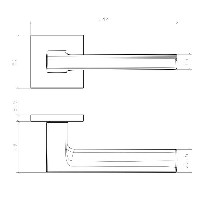 STILE STILE deurklinken OGA Mat nikkel vierkant 53x53x7 mm