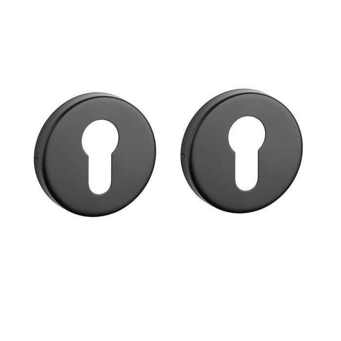 STERK Pair of Black Strong round cylinder plates Ø 54x9mm