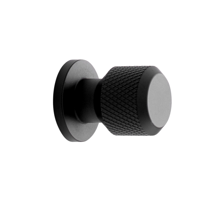 Furnipart Furnipart matt black furniture knob MANOR cross cut Ø 25 mm