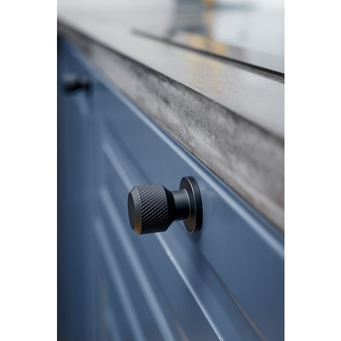 Furnipart Furnipart mattschwarzer Möbelknopf MANOR Kreuzschliff Ø 25 mm