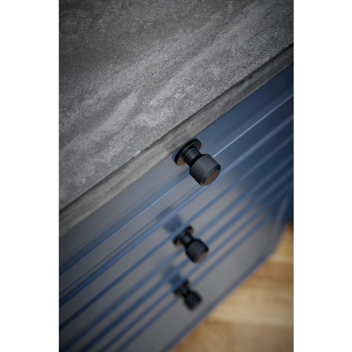 Furnipart Furnipart matt black furniture knob MANOR cross cut Ø 25 mm