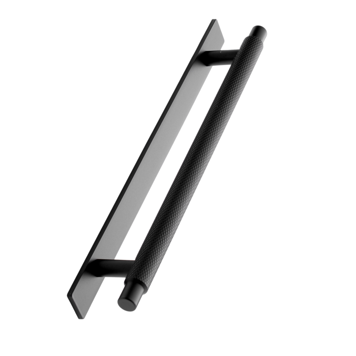 Furnipart Poignée de meuble noir mat Furnipart MANOR coupe croisée 192 mm avec plaque arrière