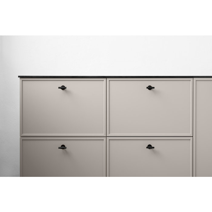 Furnipart Furnipart mattschwarz Möbelknopf MANOR T-Modell Kreuzschliff 54 mm