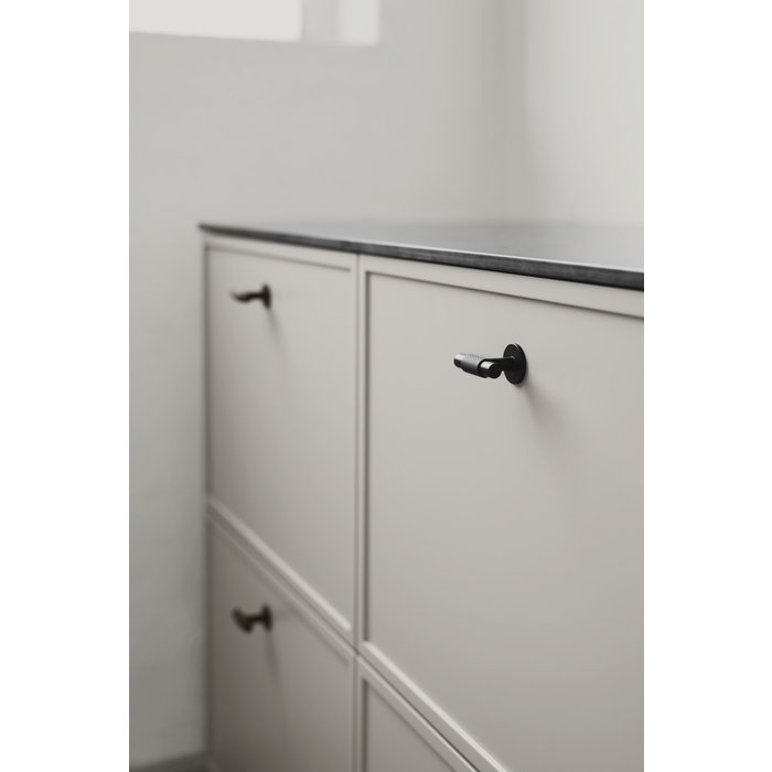 Furnipart Furnipart mat zwarte Meubelknop MANOR T-model kruislings geslepen 54 mm