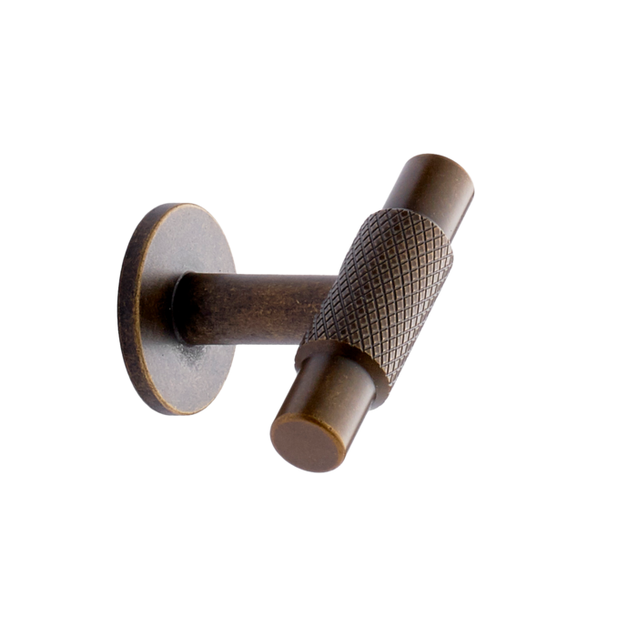 Furnipart Furnipart Furniture knob MANOR T-model cross cut 54 mm antique brass