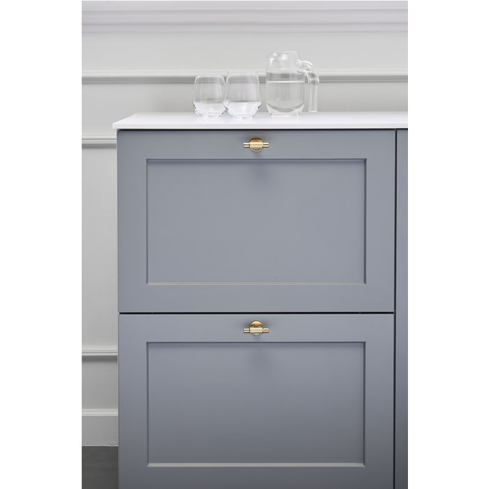 Furnipart Bouton de meubles Furnipart doré MANOR modèle T coupe en croix 54 mm