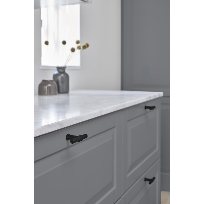 Furnipart Black Furnipart furniture Knob KNOT T-model 75 mm