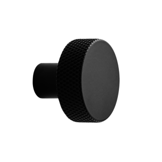 Furnipart Black round furniture knob SIMON cross cut Ø 35 mm
