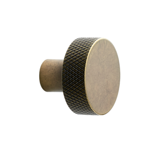 Furnipart Bouton de meuble rond SIMON coupe en croix Ø 35 mm Laiton antique